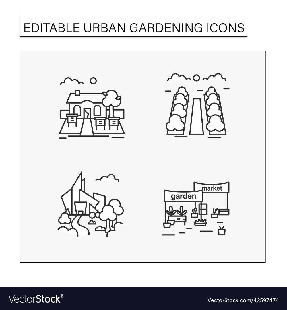 Urban Gartenlinie Icons Set vector image Urban Gartenlinie Icons Set