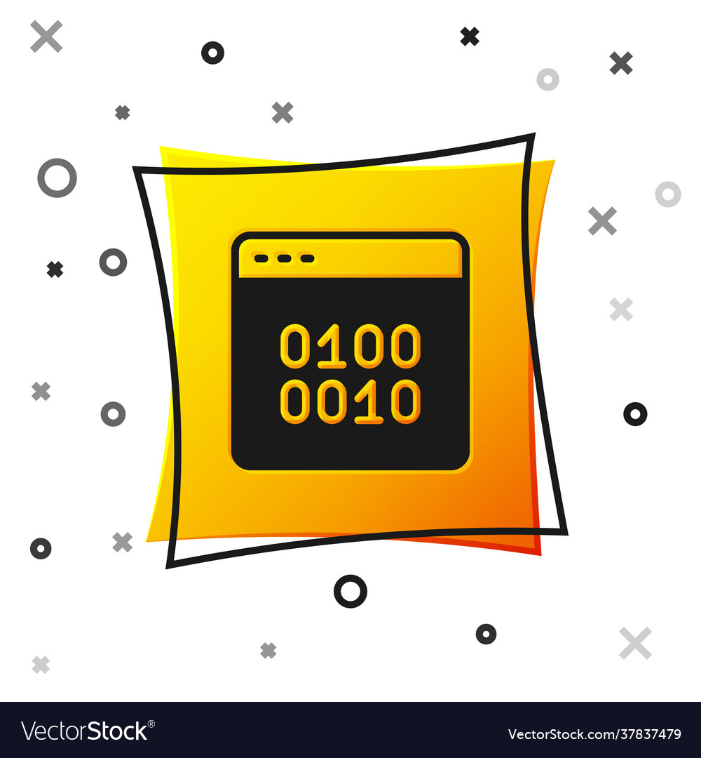 Black binary code icon isolated on white vector image Black binary code icon isolated on white