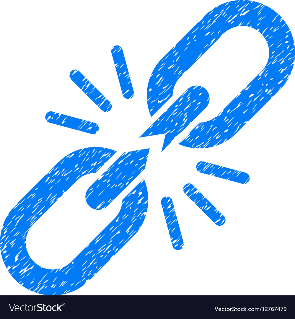Break Chain Link Grainy Texture Icon Royalty Free Vector