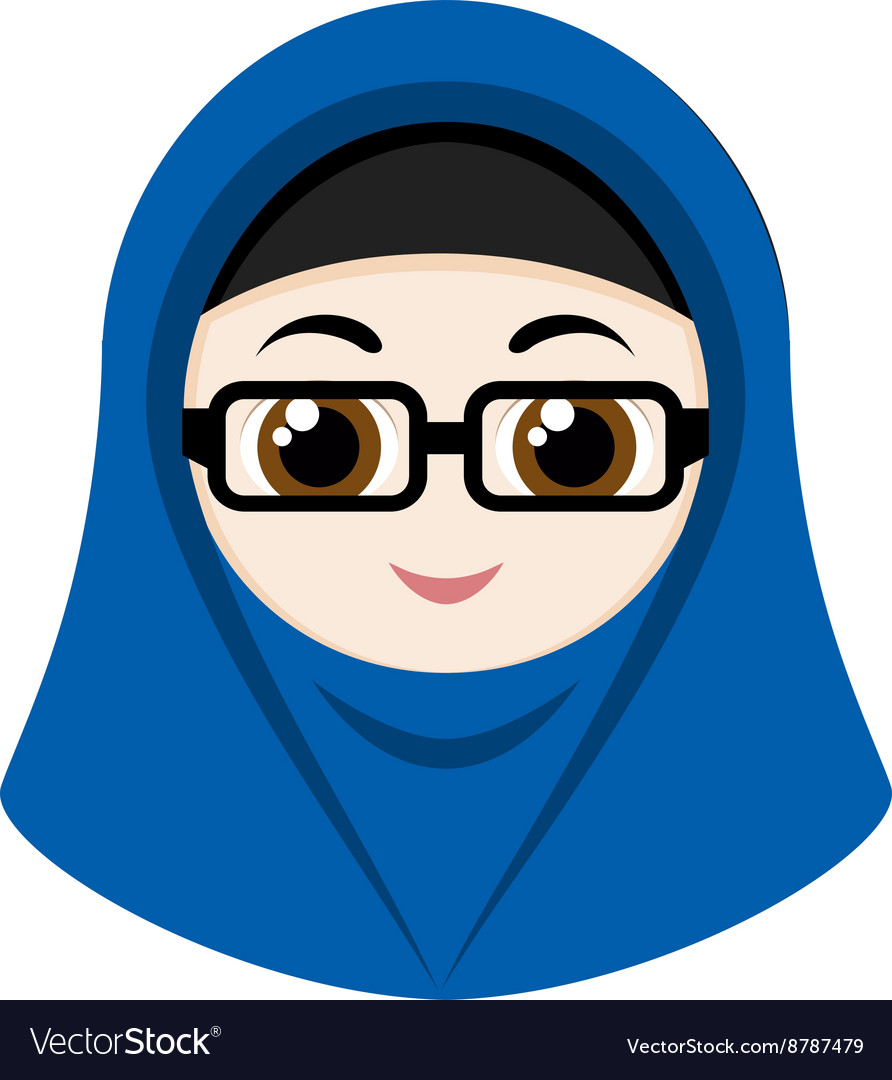 Premium Photo  A cartoon of a girl wearing a hijab and a blue scarf