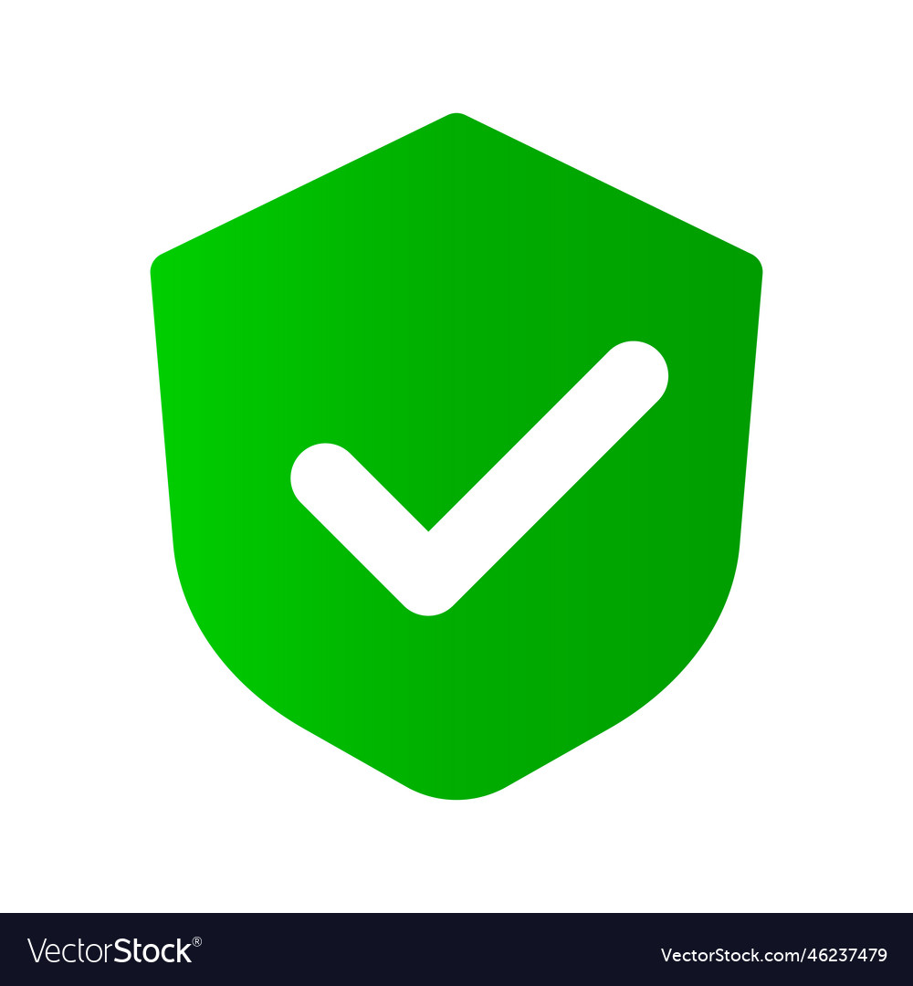 Checkmark shield icon with gradient vector image Checkmark shield icon with gradient