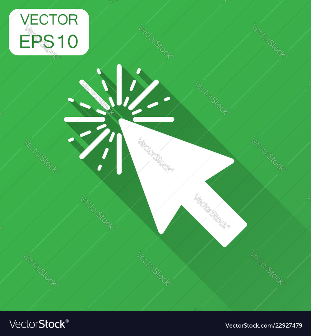 Computer mouse cursor icon in flat style arrow vector image Computer mouse cursor icon in flat style arrow