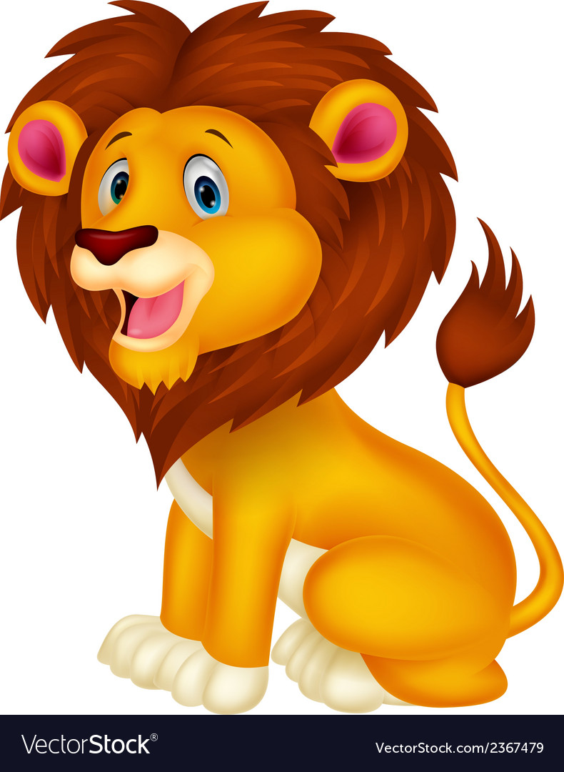 Download Cute lion cartoon Royalty Free Vector Image - VectorStock