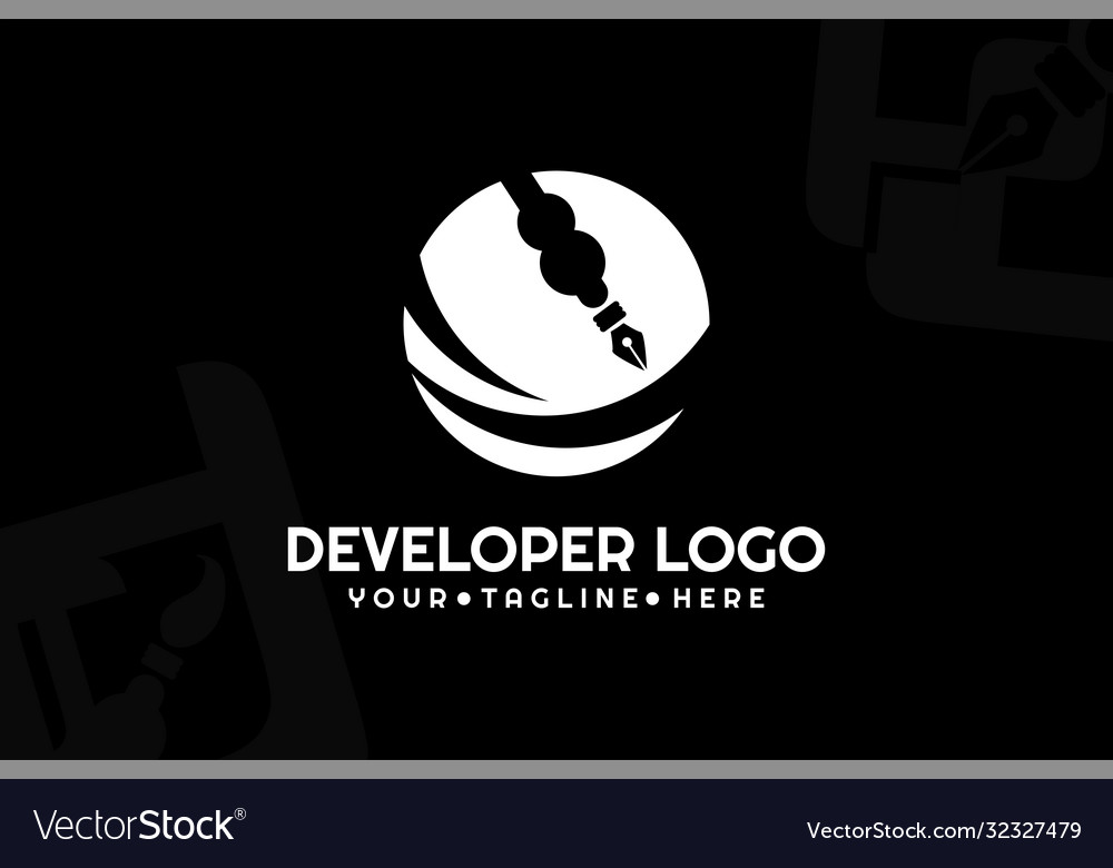 Isolated pen developer logogram template