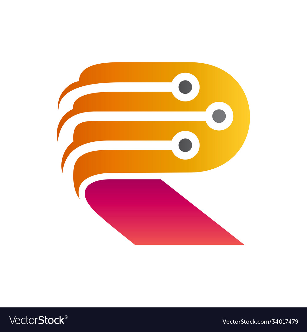 Letter r tech logo Royalty Free Vector Image - VectorStock