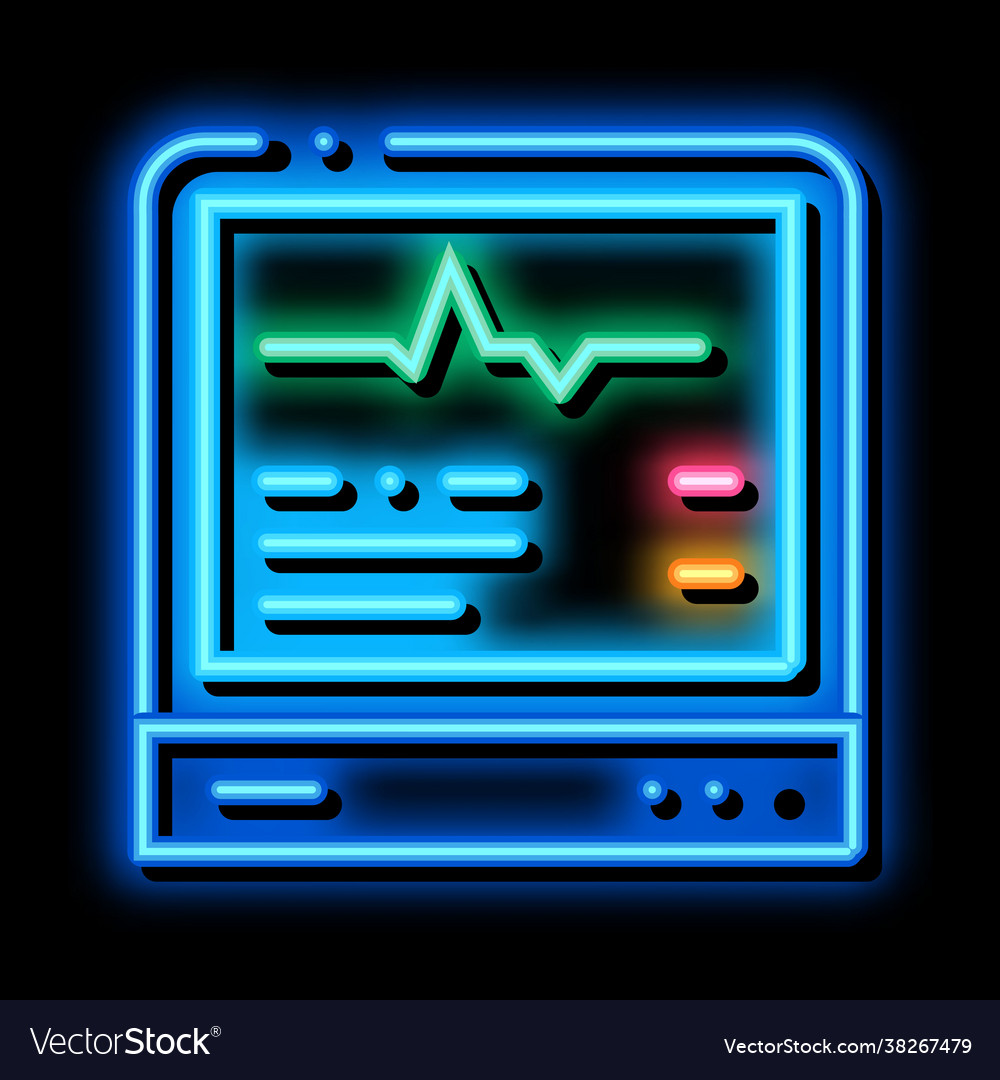 Patientenkarte Neon Glimm-Symbol