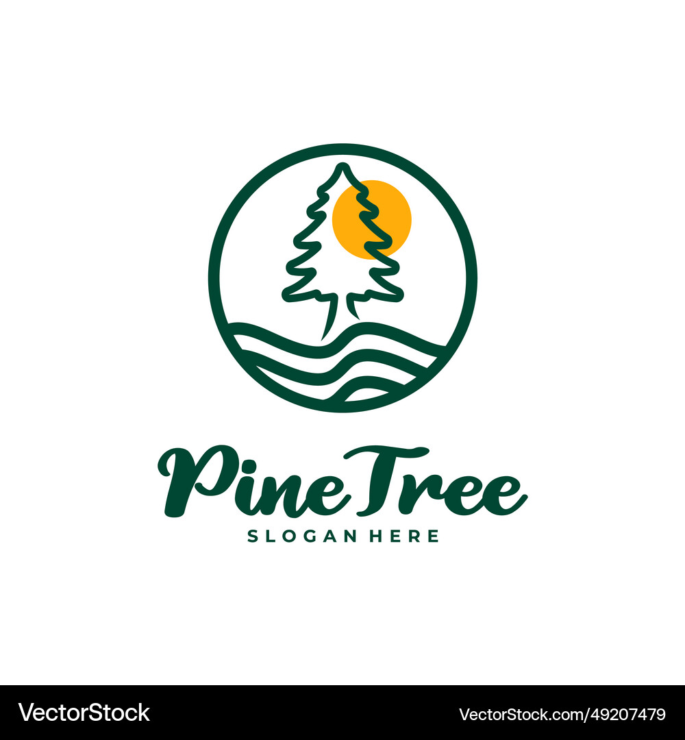 Pine tree logo design creative Royalty Free Vector Image