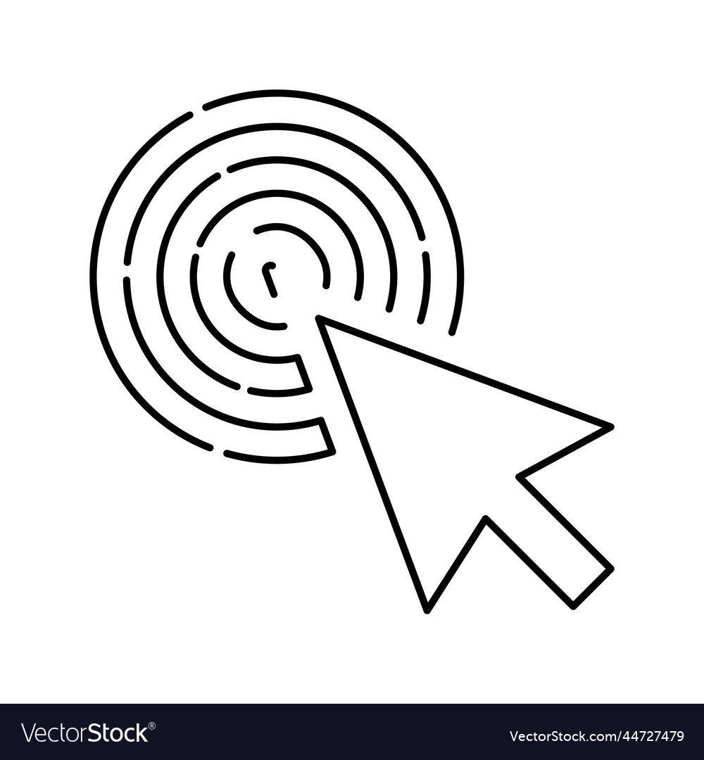 Pointer arrow line icon vector image Pointer arrow line icon