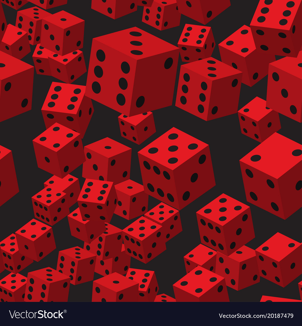 Red dice seamless pattern