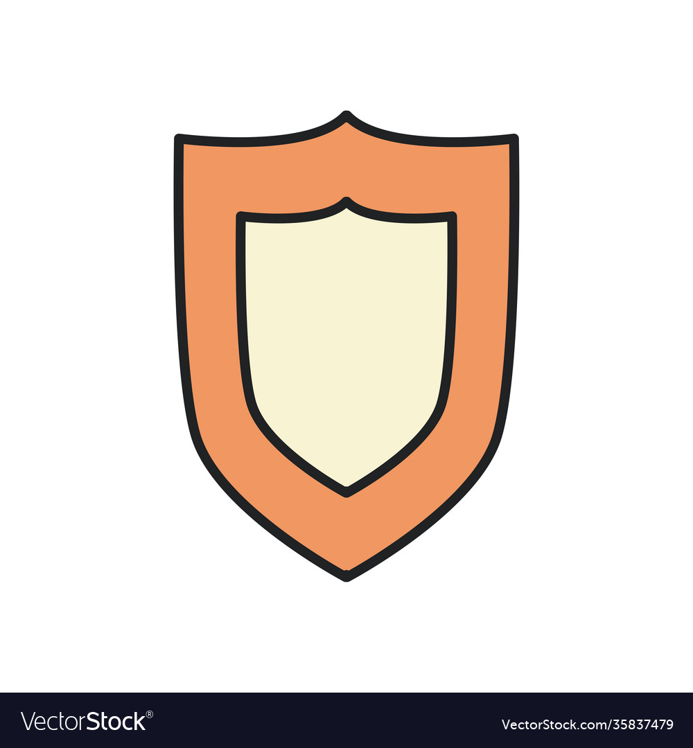 Shield line and fill style icon design
