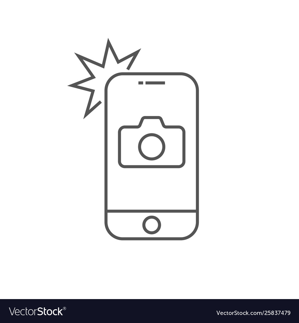 Smartphone with Camera and Flash Icon