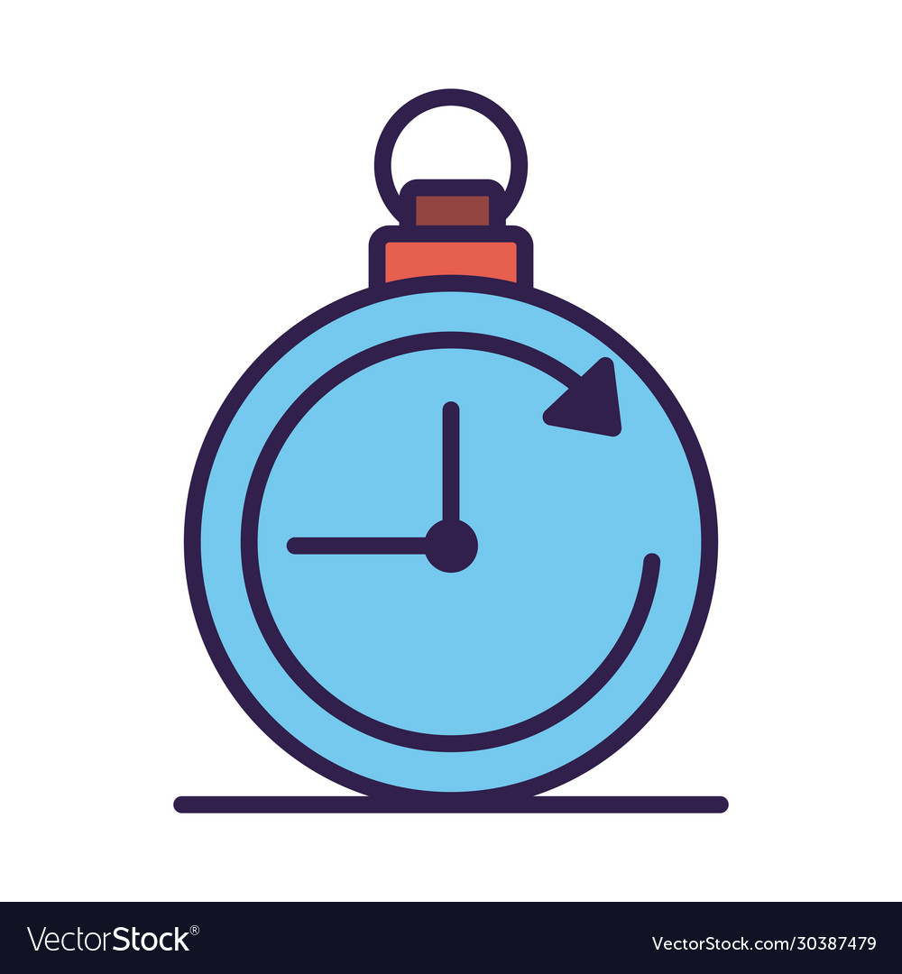 Timer chronometer counter line and fill style vector image Timer chronometer counter line and fill style
