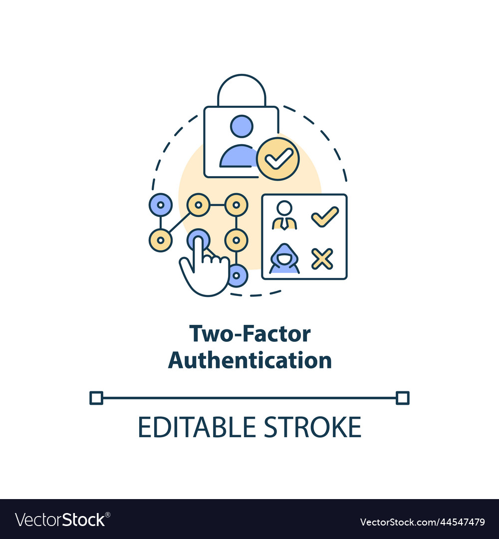 Two factor authentication concept icon Vector Image Two factor authentication concept icon