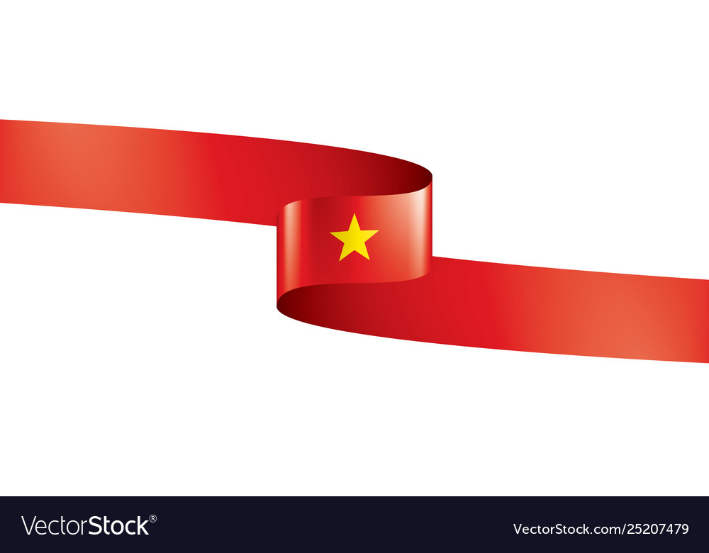 Vietnam Flagge auf einem weißen