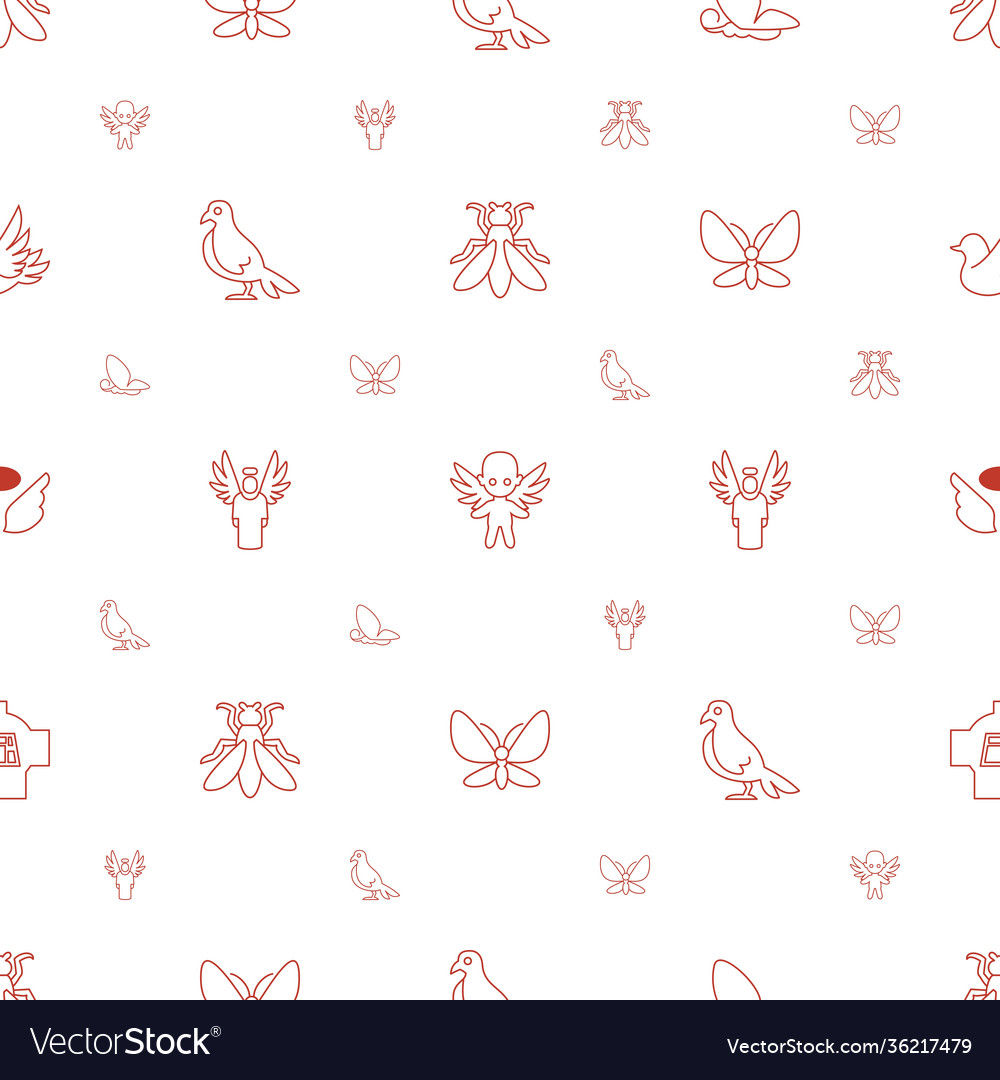 Wing icons pattern seamless white background