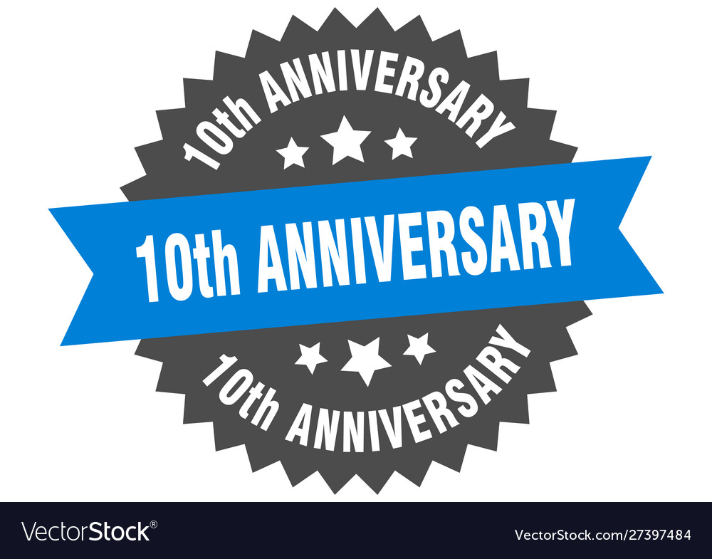 10th anniversary sign blue-black