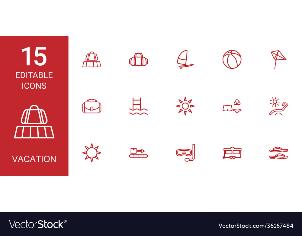 15 Urlaubssymbole vector image 15 Urlaubssymbole