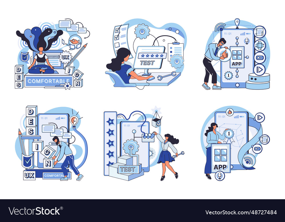 Application testing metaphor software vector image Application testing metaphor software
