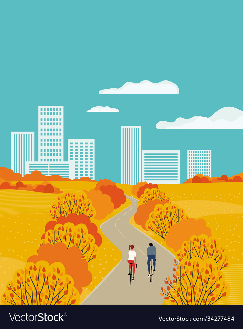 Autumnal public park outdoor activity poster