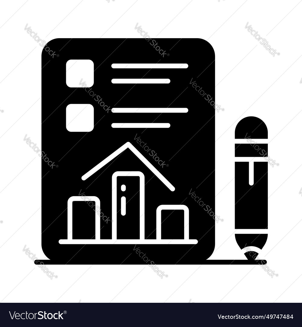 Bar chart on document showing design of data