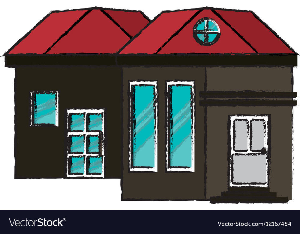 Cartoon family house exterior concept
