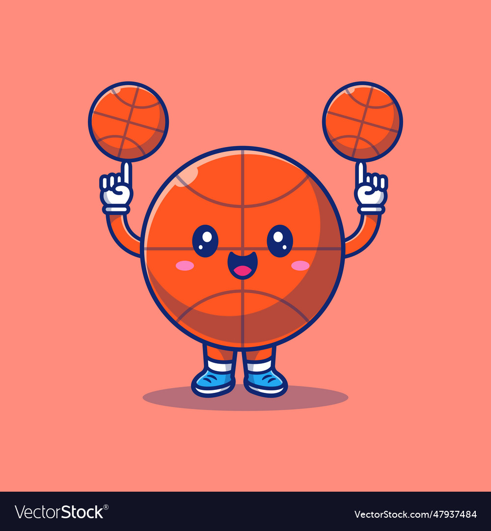 Cute basket ball cartoon Royalty Free Vector Image