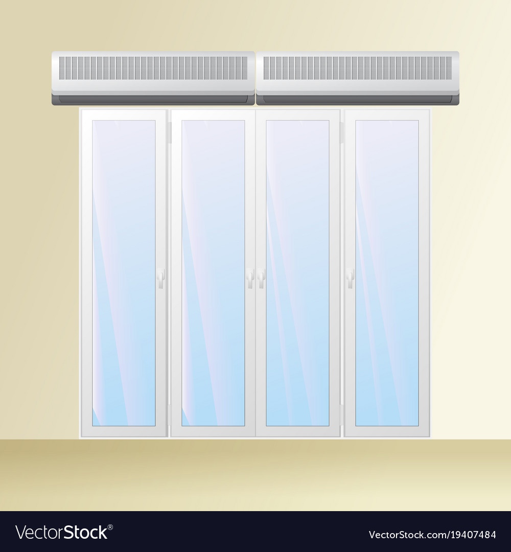 Double air curtain over door