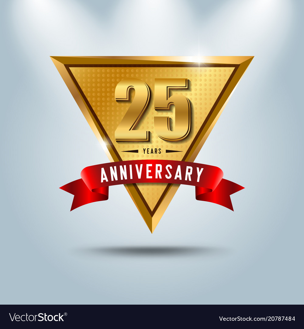Goldenes 25 Jahre altes Emblem