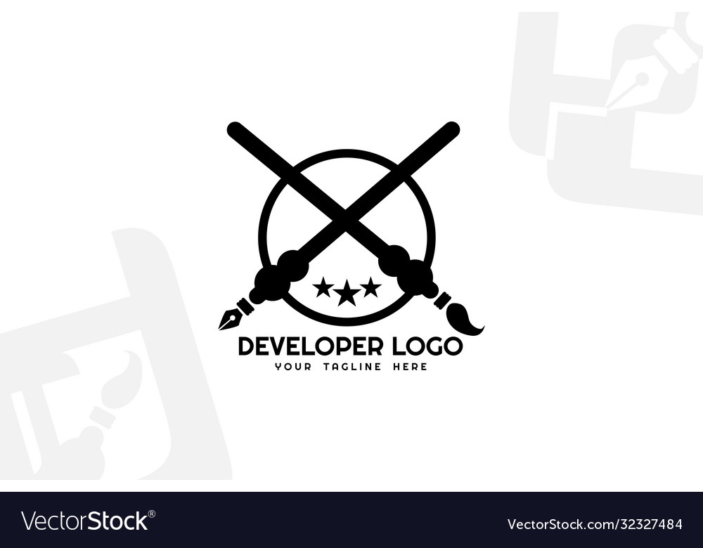 Isolated brush developer logogram template