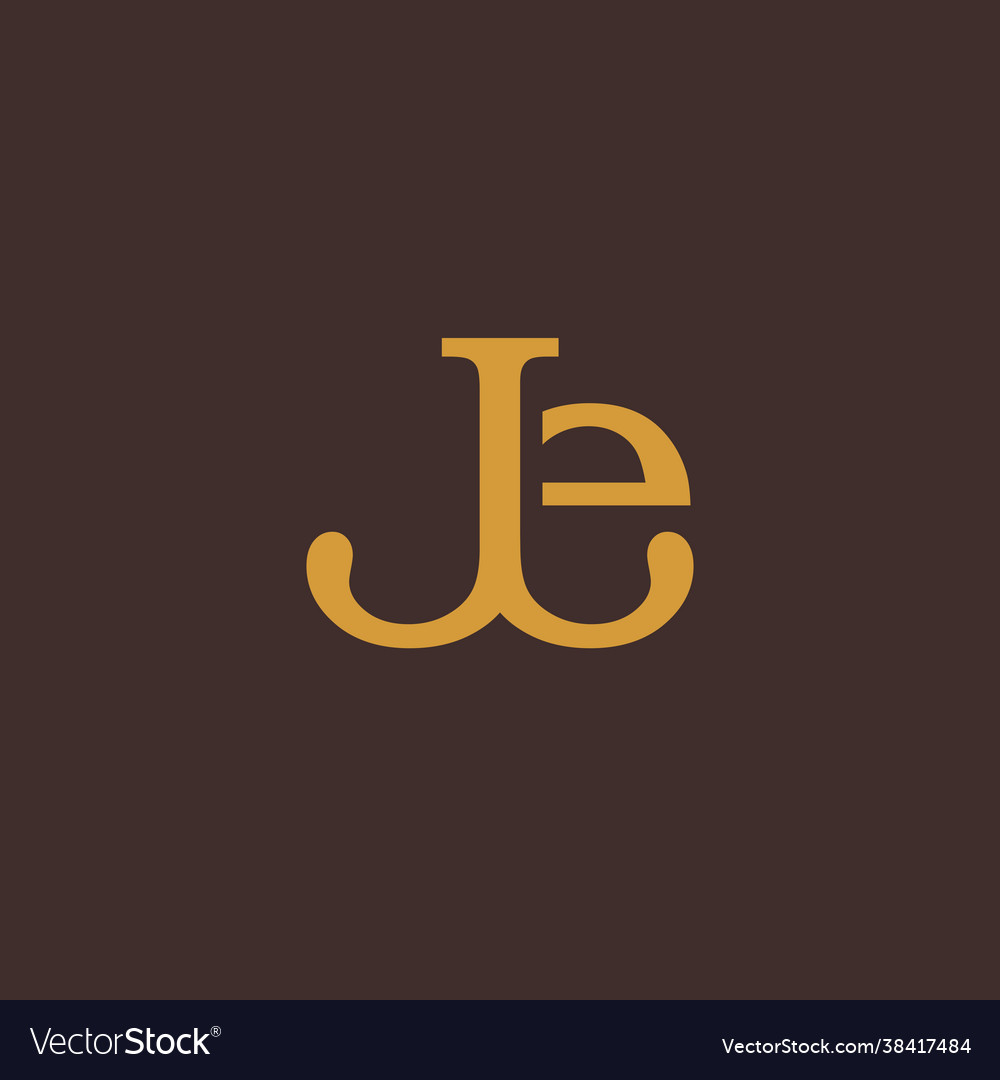 Je logo simple design with gold color