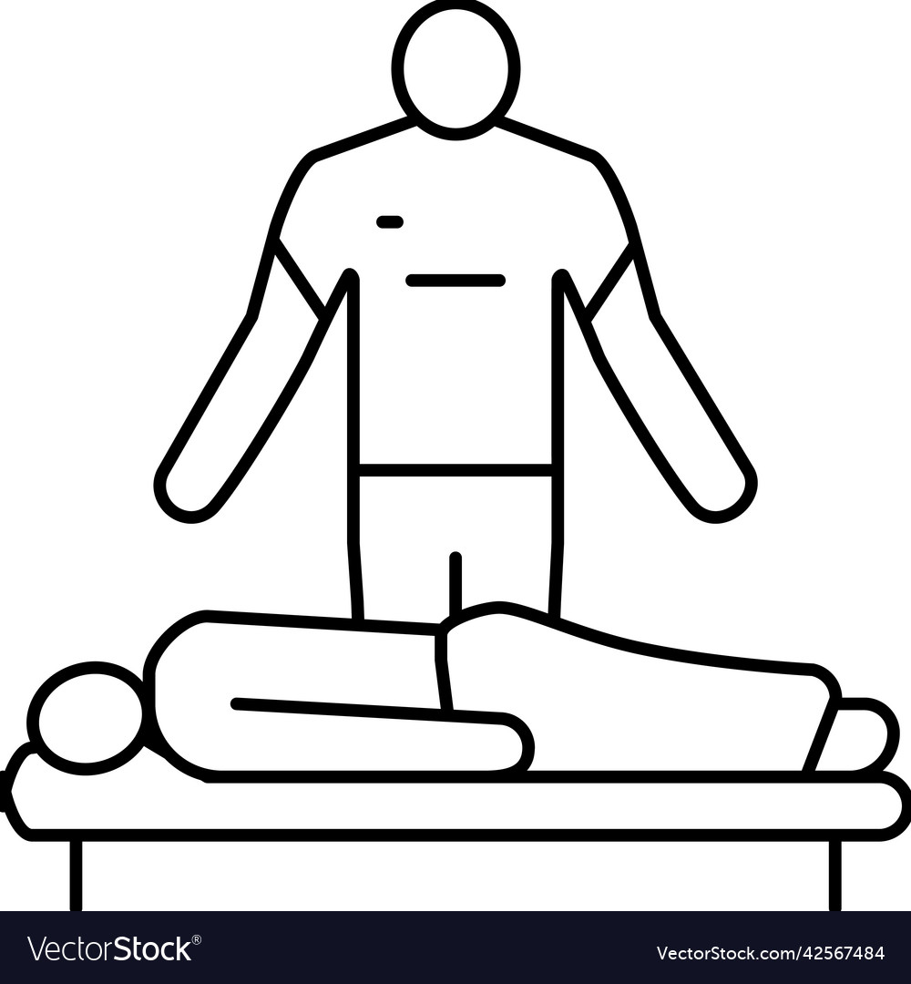 Massage Therapist Line Icon Royalty Free Vector Image