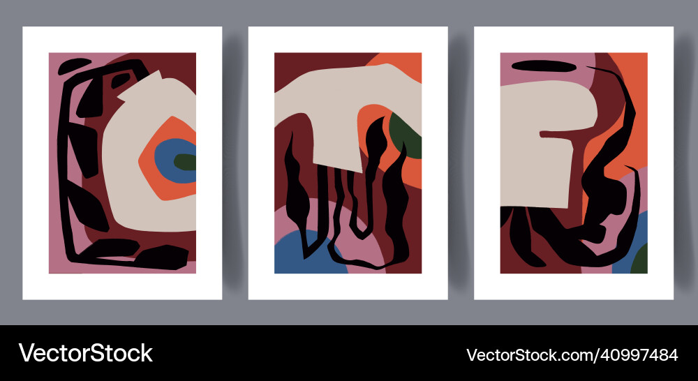 Printable wall art poster set Royalty Free Vector Image