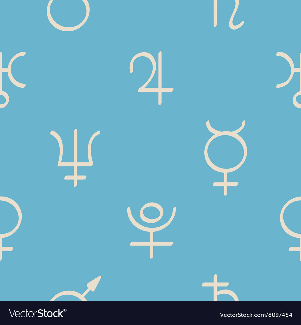 Seamless pattern with astrology symbols planets