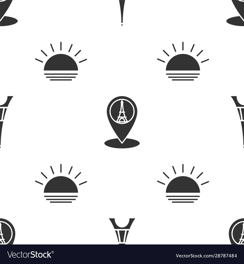 Set eiffel tower map pointer vector image Set eiffel tower map pointer