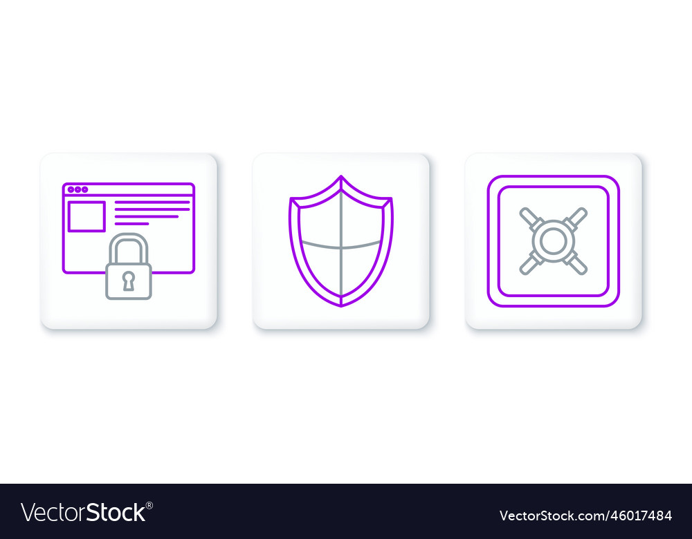 Set line safe secure your site with https ssl vector image Set line safe secure your site with https ssl
