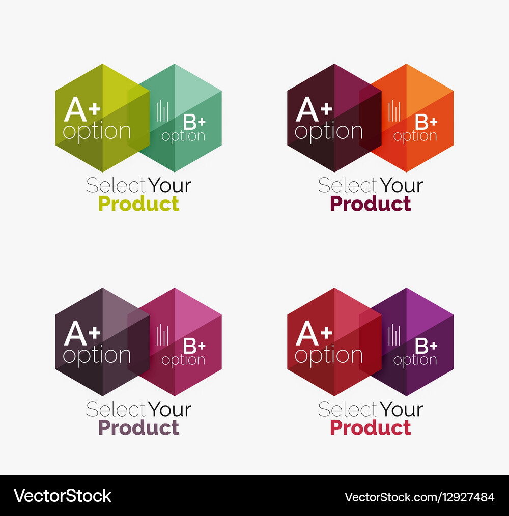 Set of abstract option navigation templates Vector Image