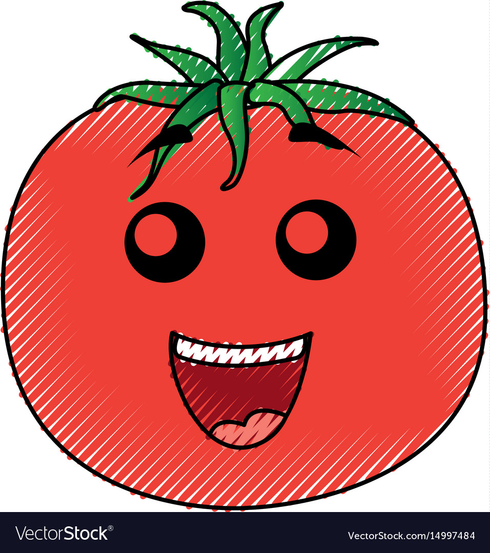 Tomato vegetable kawaii character