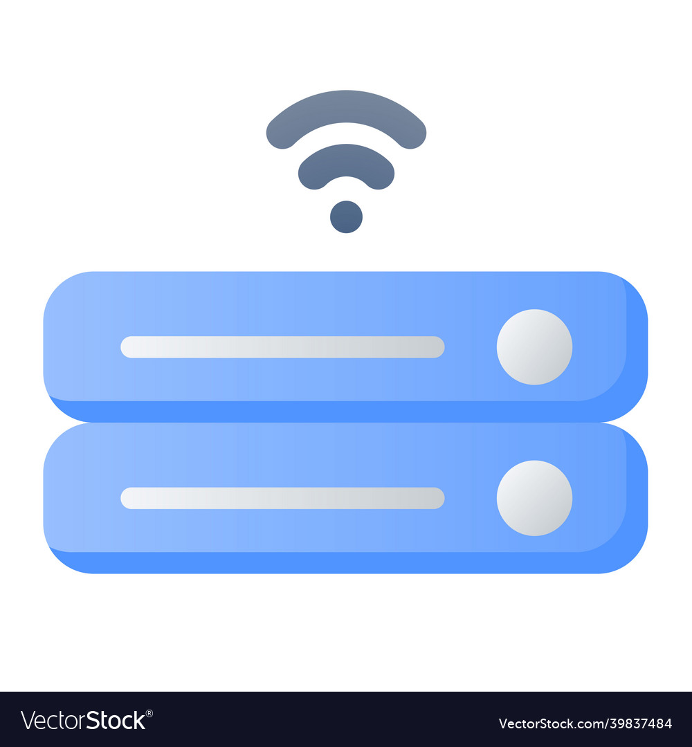 Wireless server storage iot single isolated icon vector image Wireless server storage iot single isolated icon