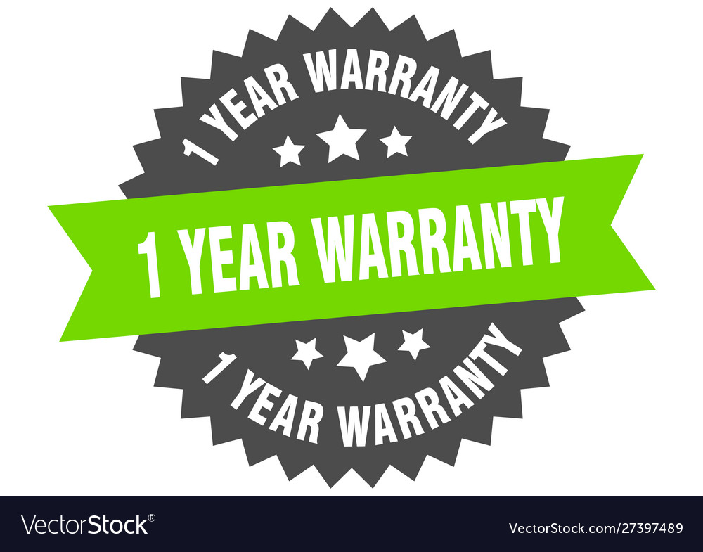 1 year warranty sign year warranty green-black Vector Image