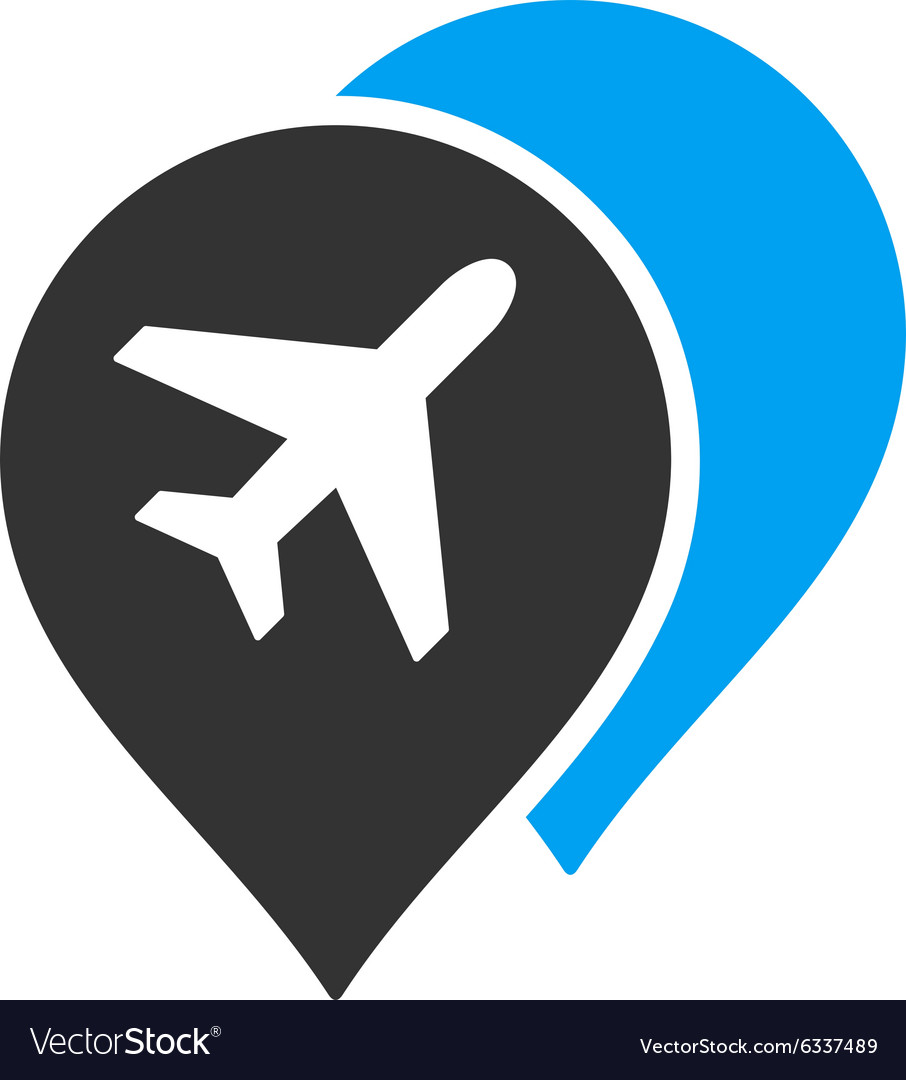 Airport map markers flat icon