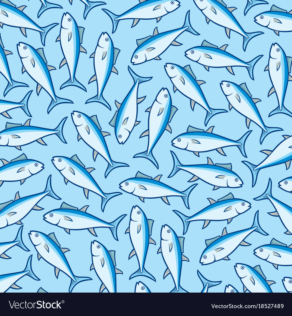 Download Background pattern with tuna fish Royalty Free Vector Image