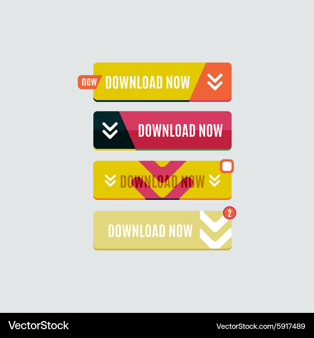 Colorful download web button modern flat design Vector Image