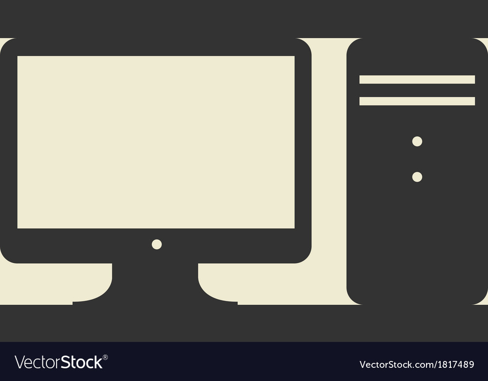 Computer web icon flat design Royalty Free Vector Image