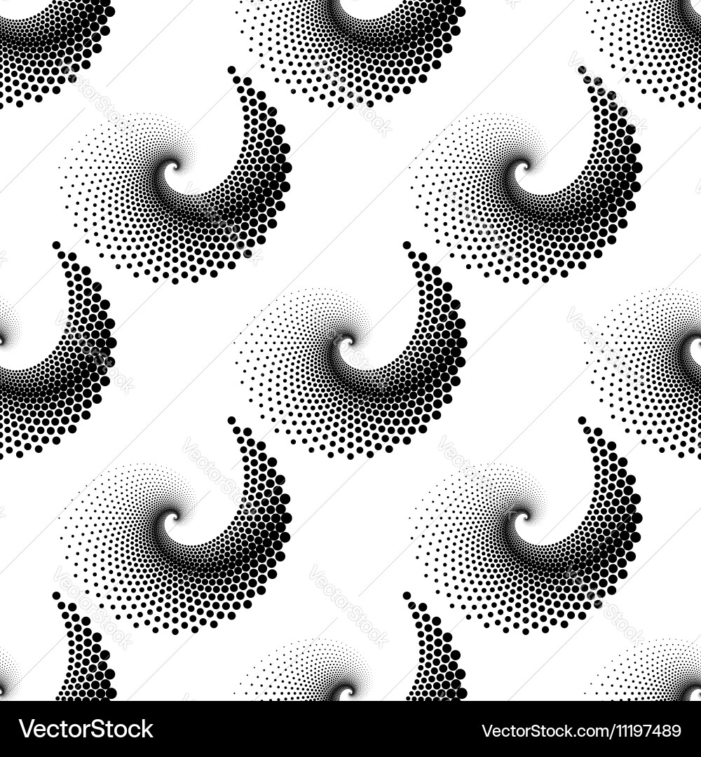 Design seamless spiral dots pattern Royalty Free Vector