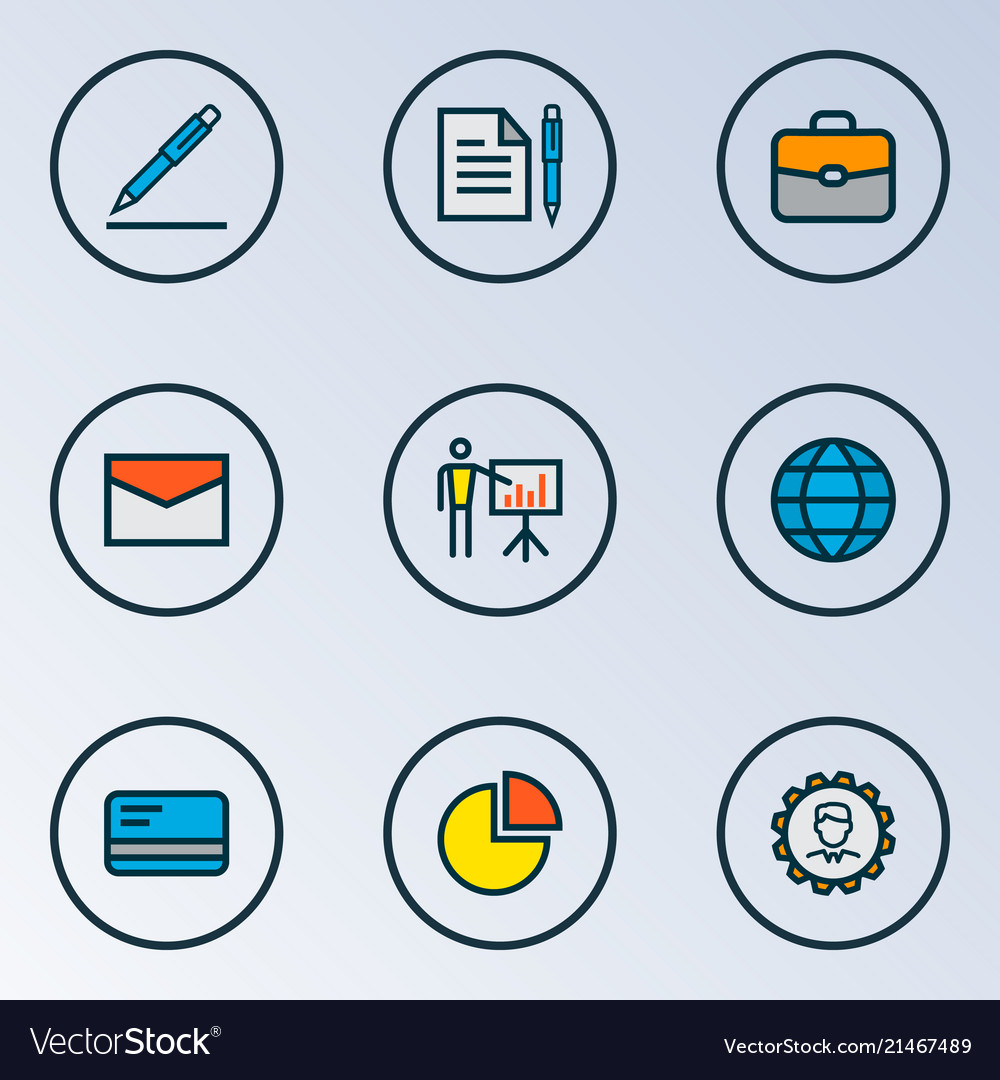 Job icons colored line set with network debit