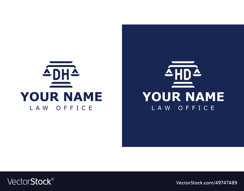 Letter dh and hd legal logo suitable for lawyer