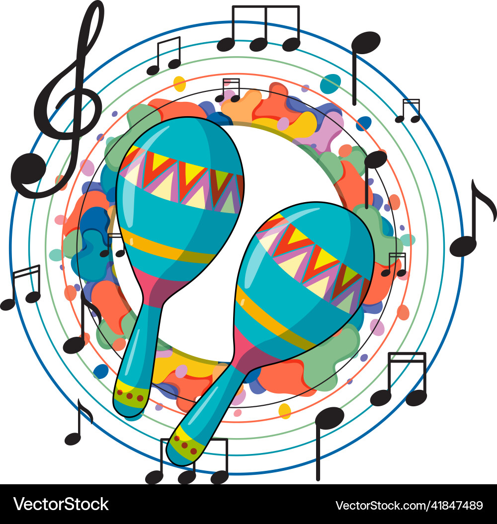 Maracas instrument on white background Royalty Free Vector