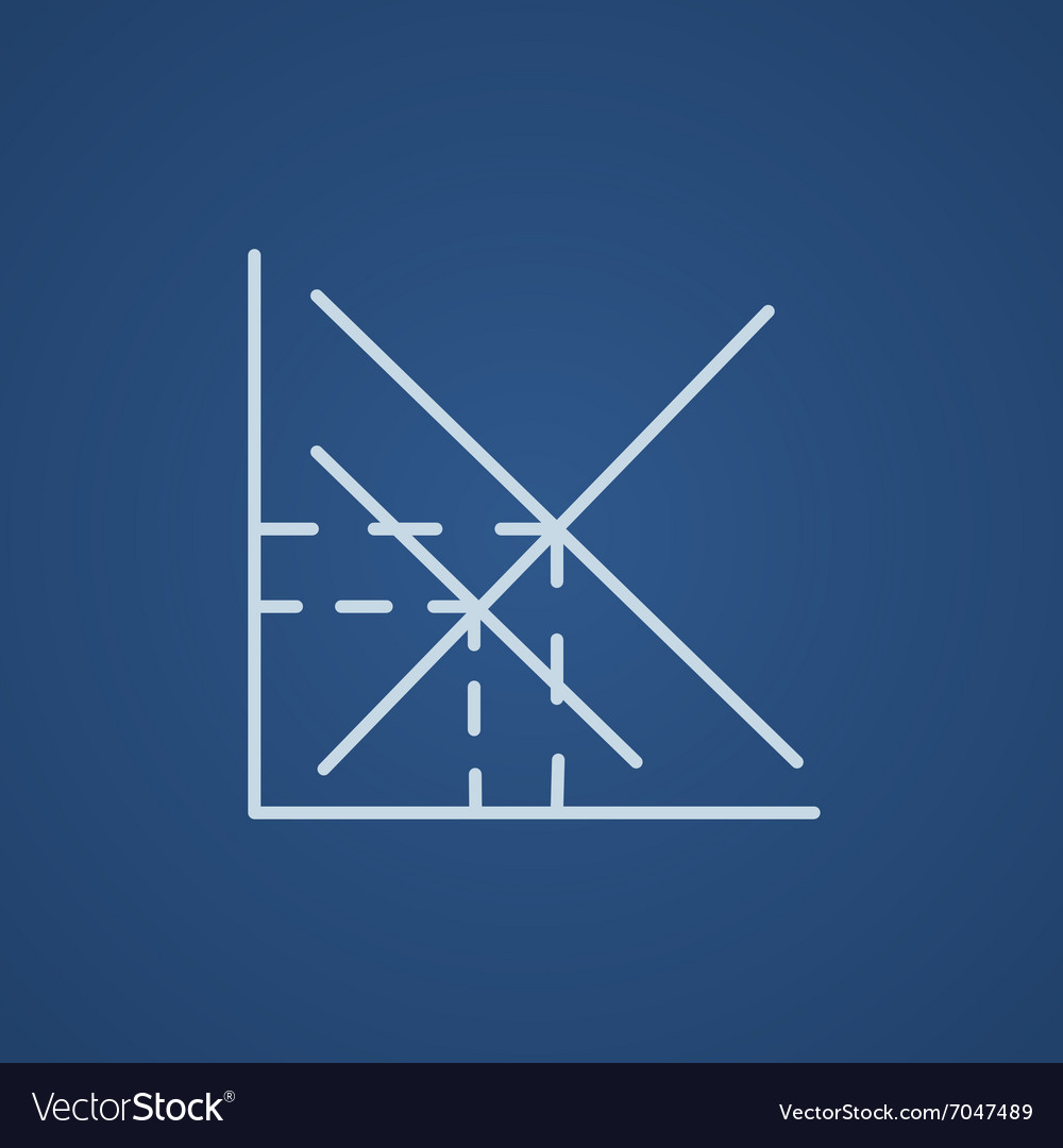Mathematical graph line icon