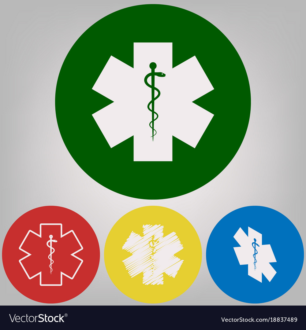 Medical symbol of the emergency or star life