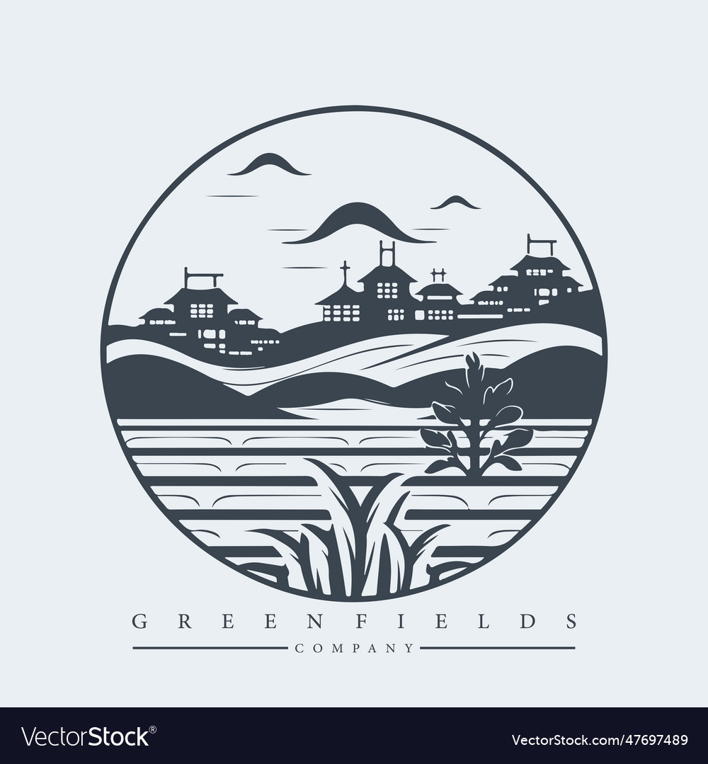 Modern abstract logo template of fields Vector Image Modern abstract logo template of fields
